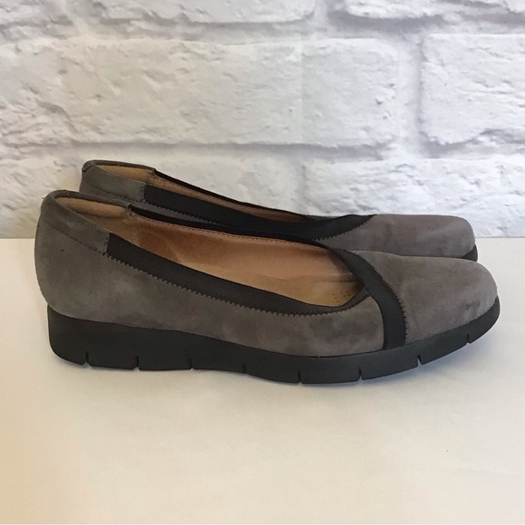 Clarks 10 Artisan Suede Women's Gray Suede Slip-On Comfort Shoes - Picture 10 of 11